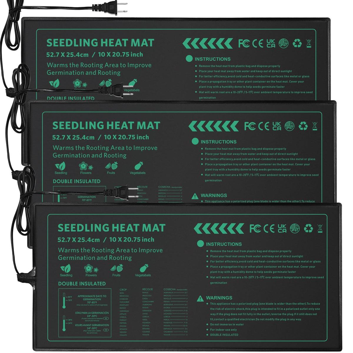 AUPETEK seedling heat mat under seed tray for stable germination warmth