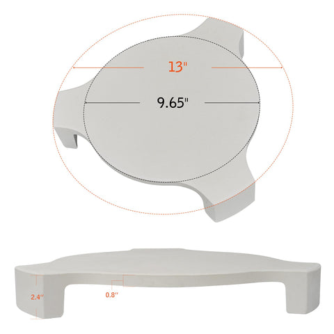 AUPLEX ceramic pizza stone on three feet ready for high-heat pizzas
