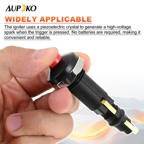 Aupoko igniter operates from -20°C to 120°C for outdoor use.