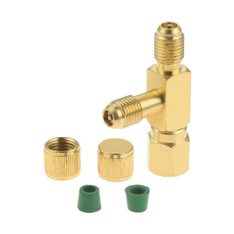 Aupoko quick coupler access tee with 1/4-inch male flare for precise vacuum gauge hookup.