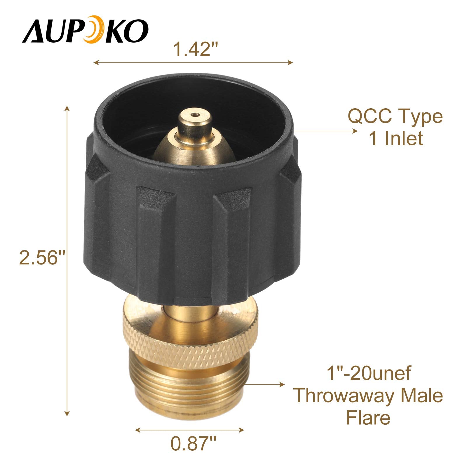Aupoko throwaway hose adapter demonstrates outdoor-use compatibility with larger tanks.