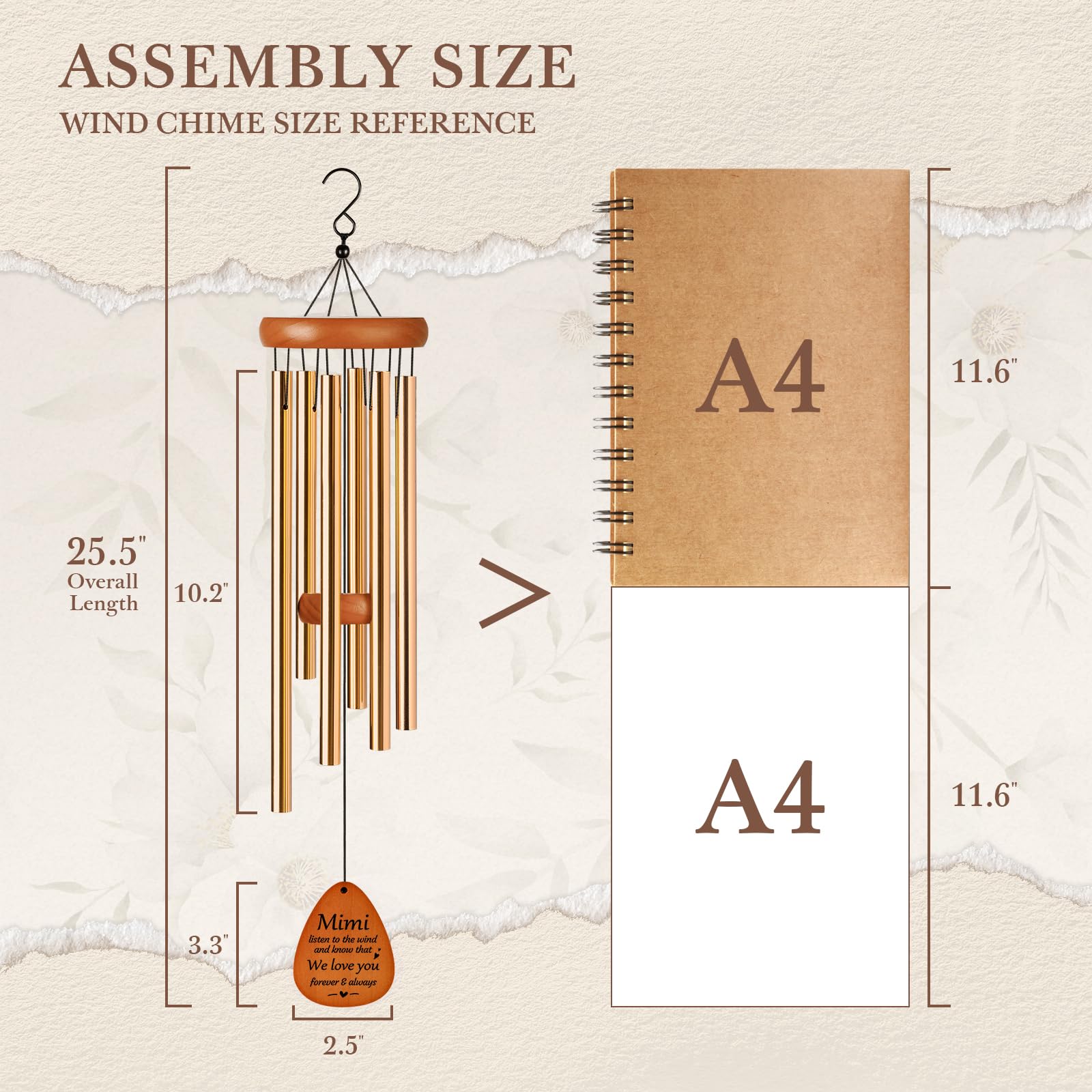 Aurahouse Mimi wind chime ready to gift packaging for easy gifting