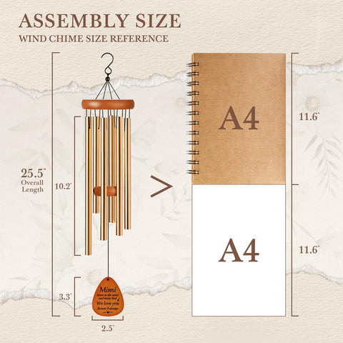 Aurahouse Mimi wind chime ready to gift packaging for easy gifting