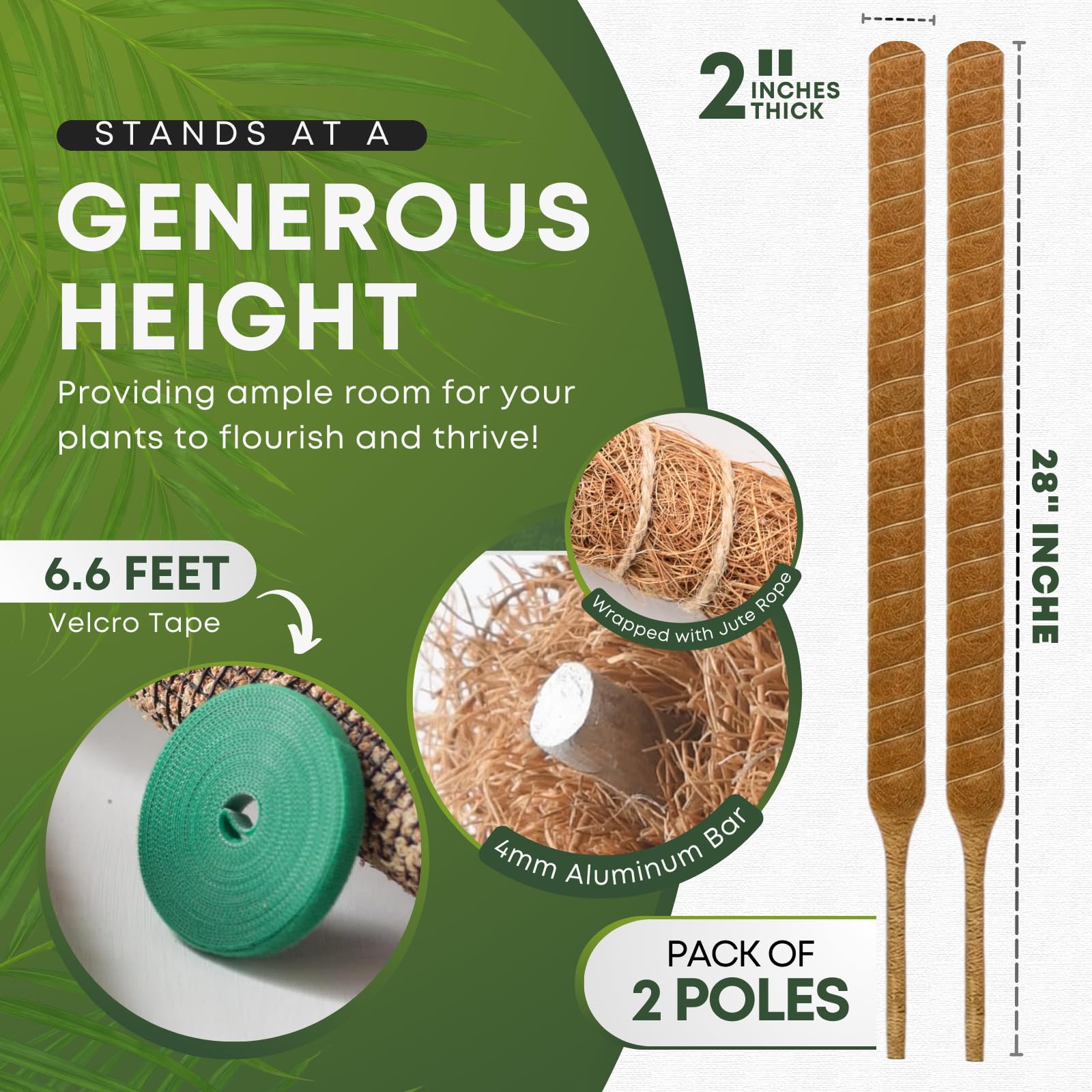 Auraville moss pole kit contents ready for quick, mess-free setup.