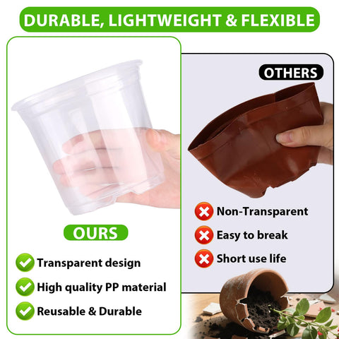 Auriikoop durable lightweight PP pot with bottom drainage