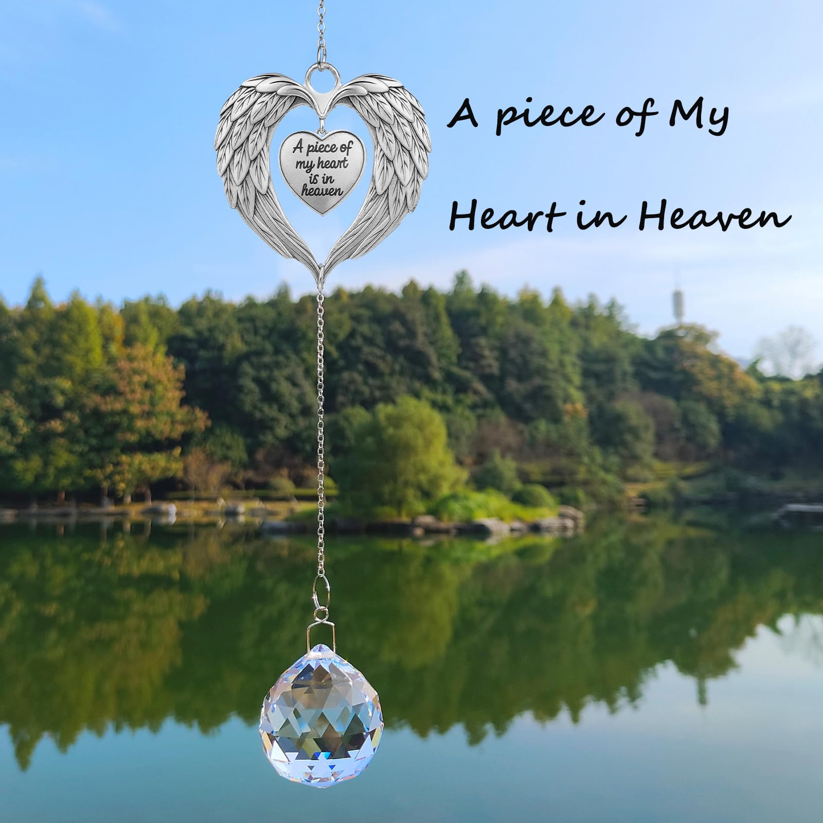 Aurlova feather and heart design on the suncatcher