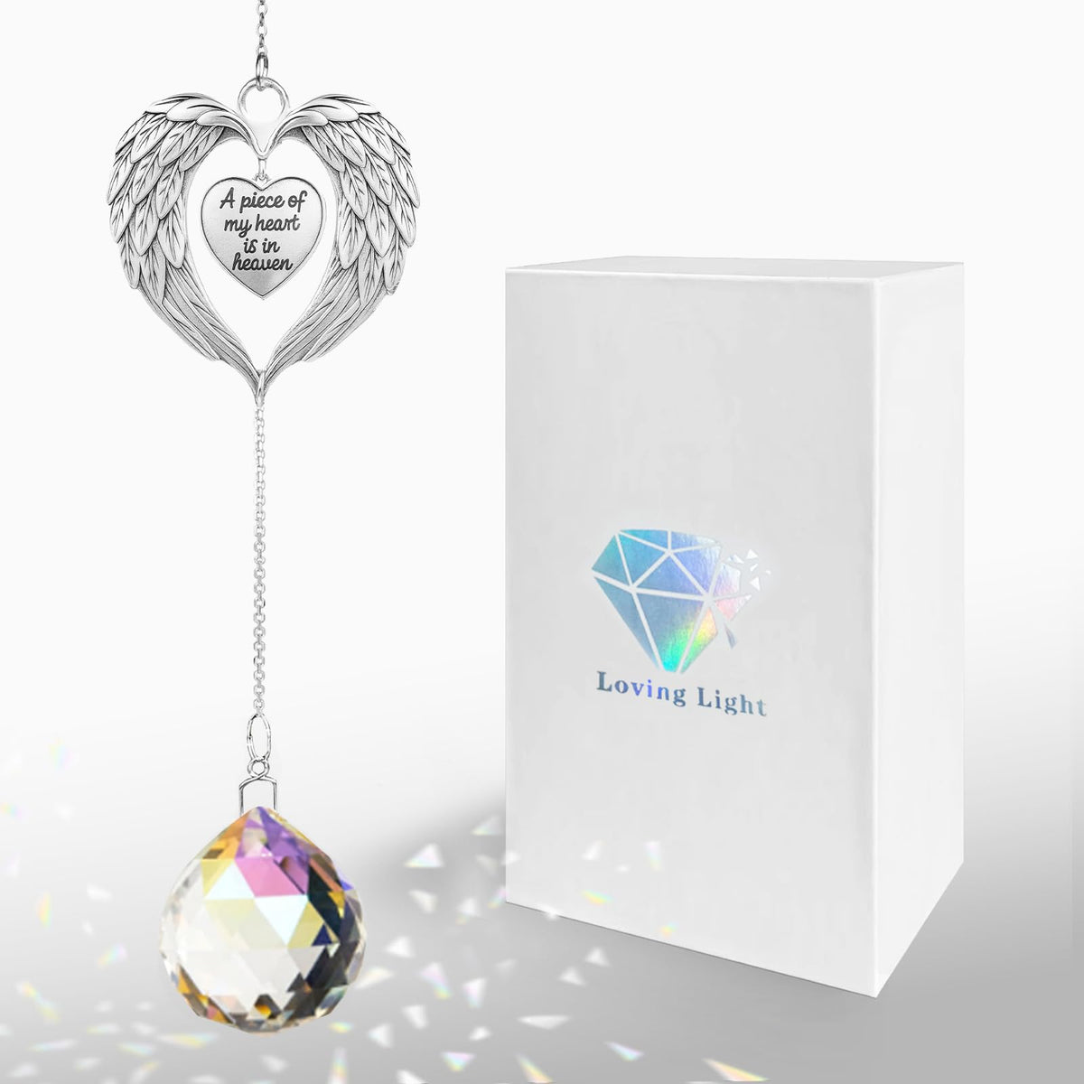 Aurlova memorial suncatcher with rainbow light for remembrance