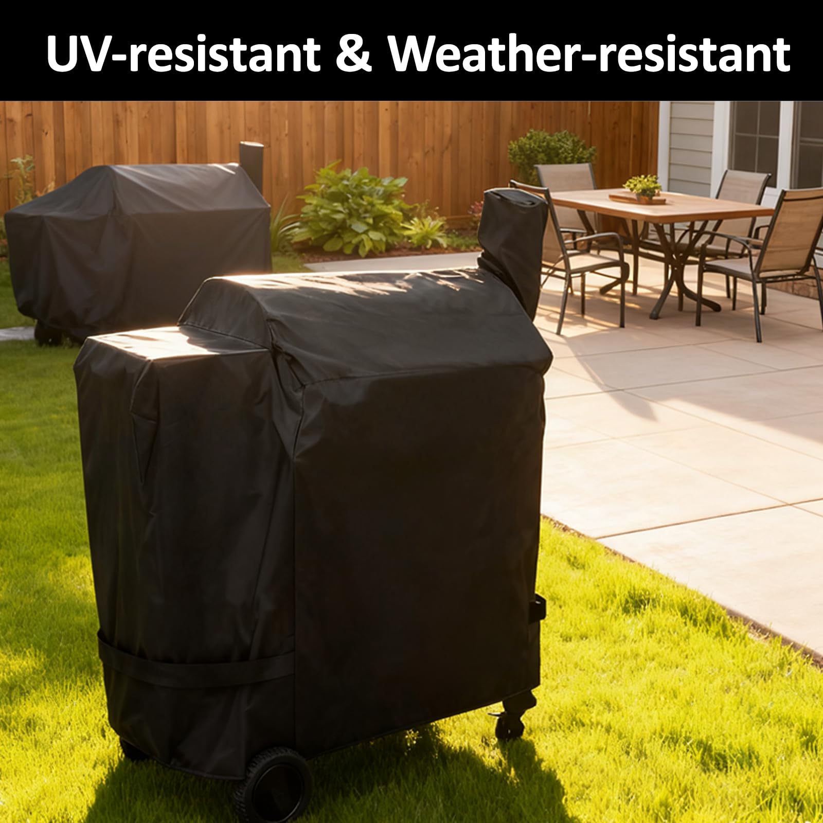 Aurmer grill cover in outdoor setting showing weather-resistant durability