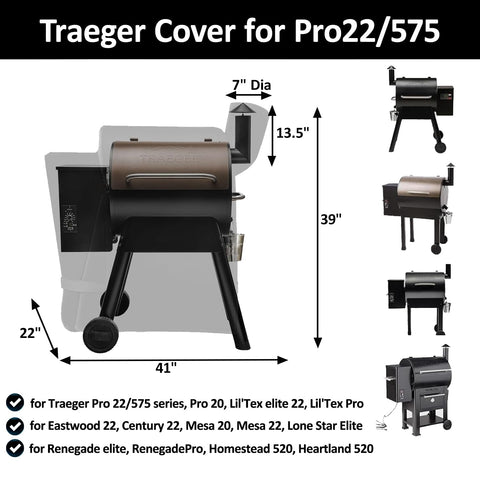 Sealed seams with waterproof tape on Aurmer grill cover for Traeger models