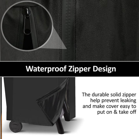Close-up of Aurmer waterproof material on Traeger grill cover for durability