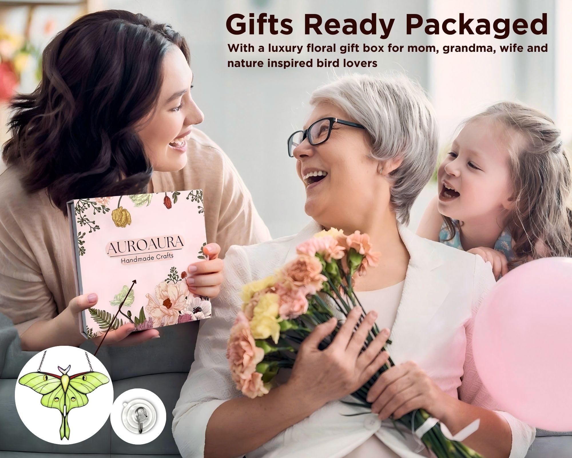 AuroAura Gift-ready luxury packaging for moms, grandmothers, and nature lovers.