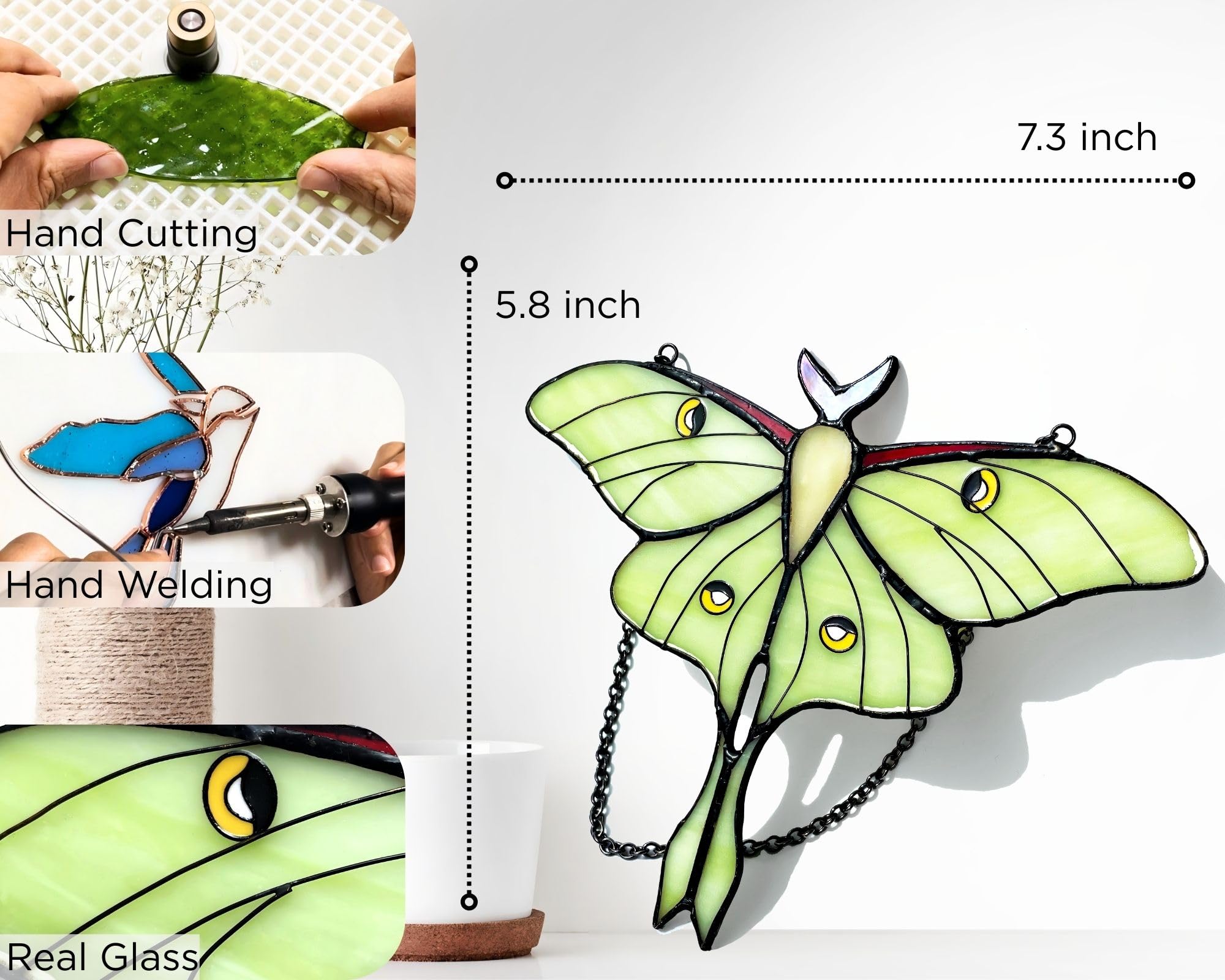 AuroAura window suncatcher suitable for indoor or sheltered outdoor use.