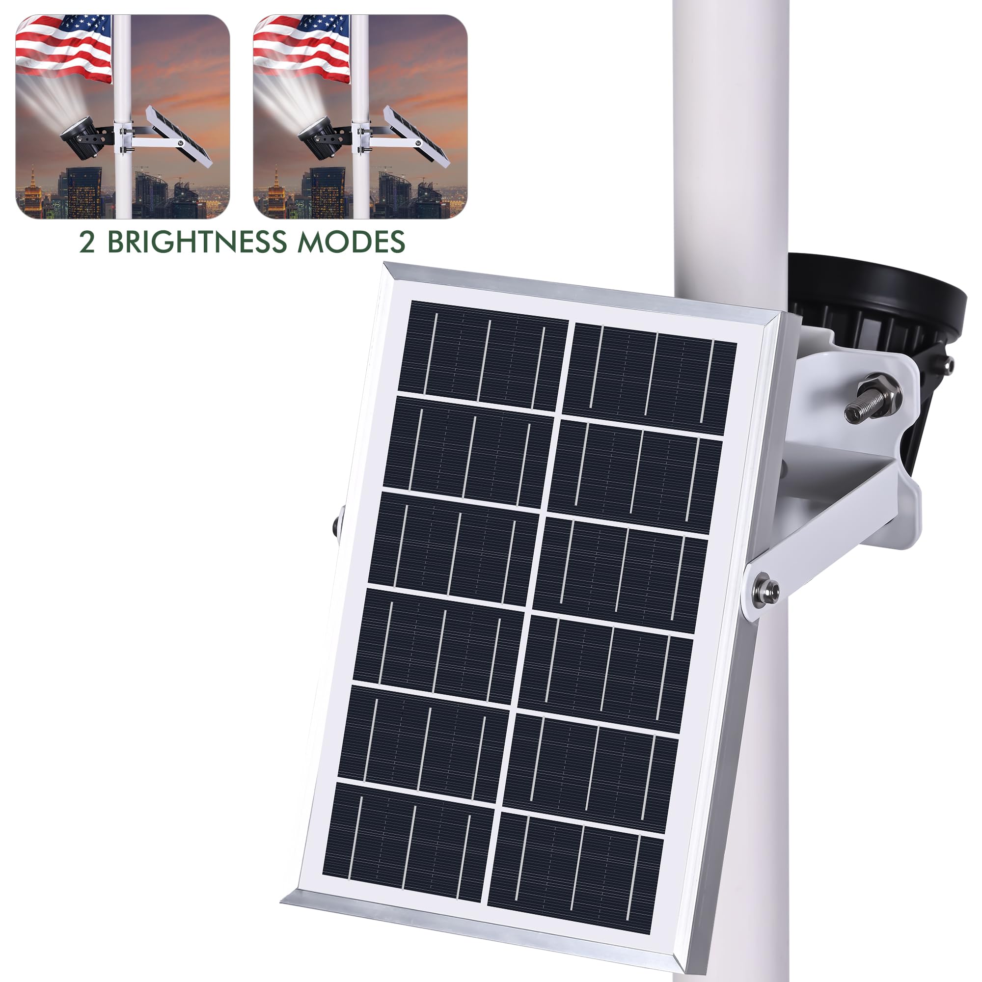 Aurolit Auro 7 Pro flagpole light side view showcasing IP65 weatherproof design