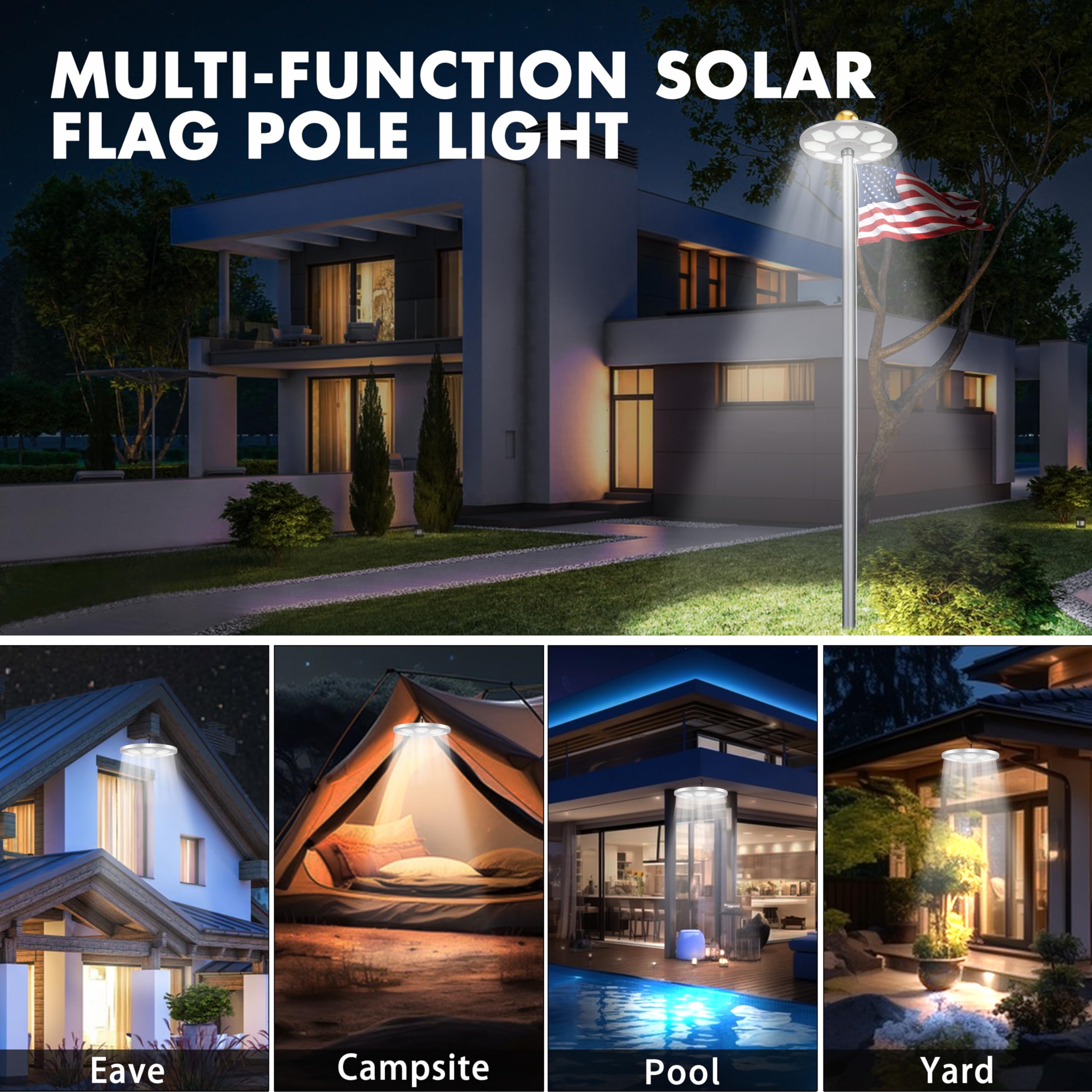 Aurolit flagpole light packaging and included components
