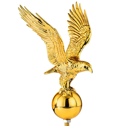 Aurolit Golden Eagle Topper in flight enhances flagpole curb appeal
