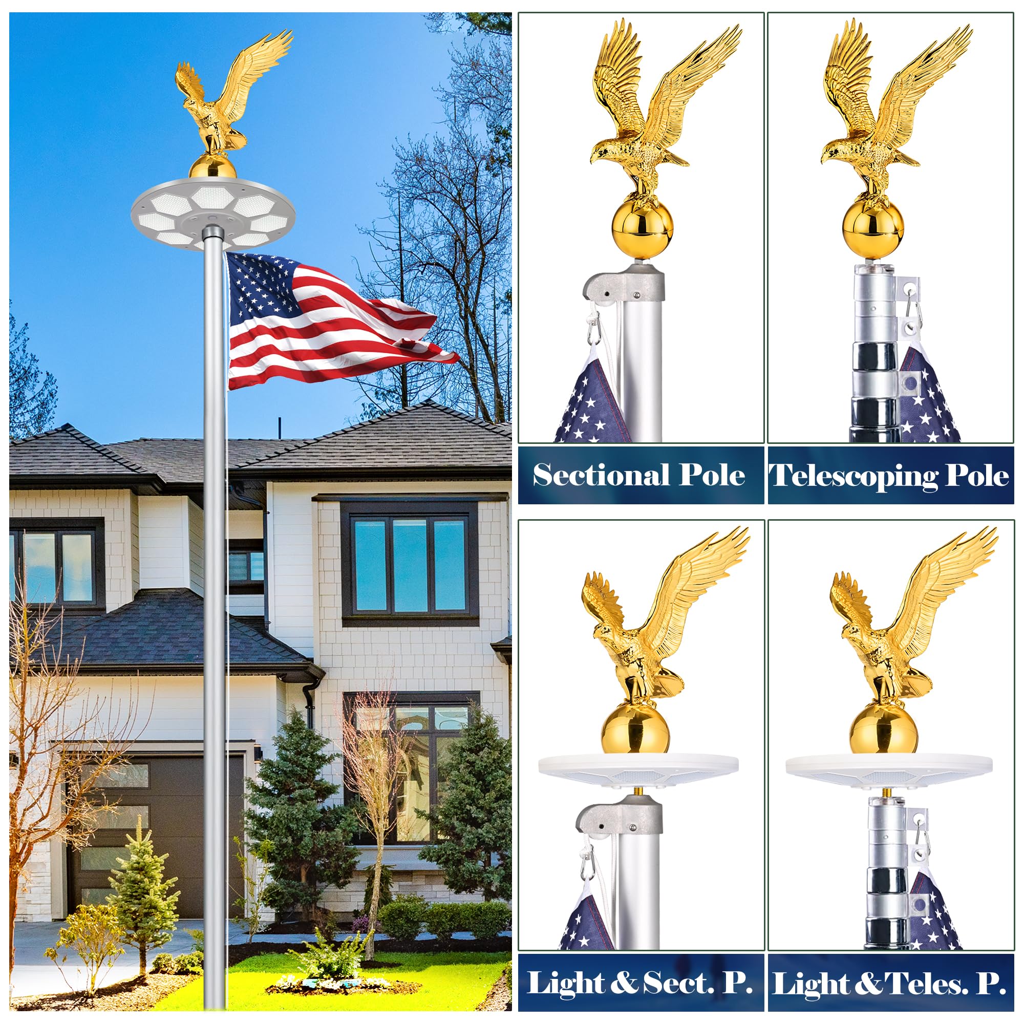 Aurolit eagle topper designed for durable outdoor display