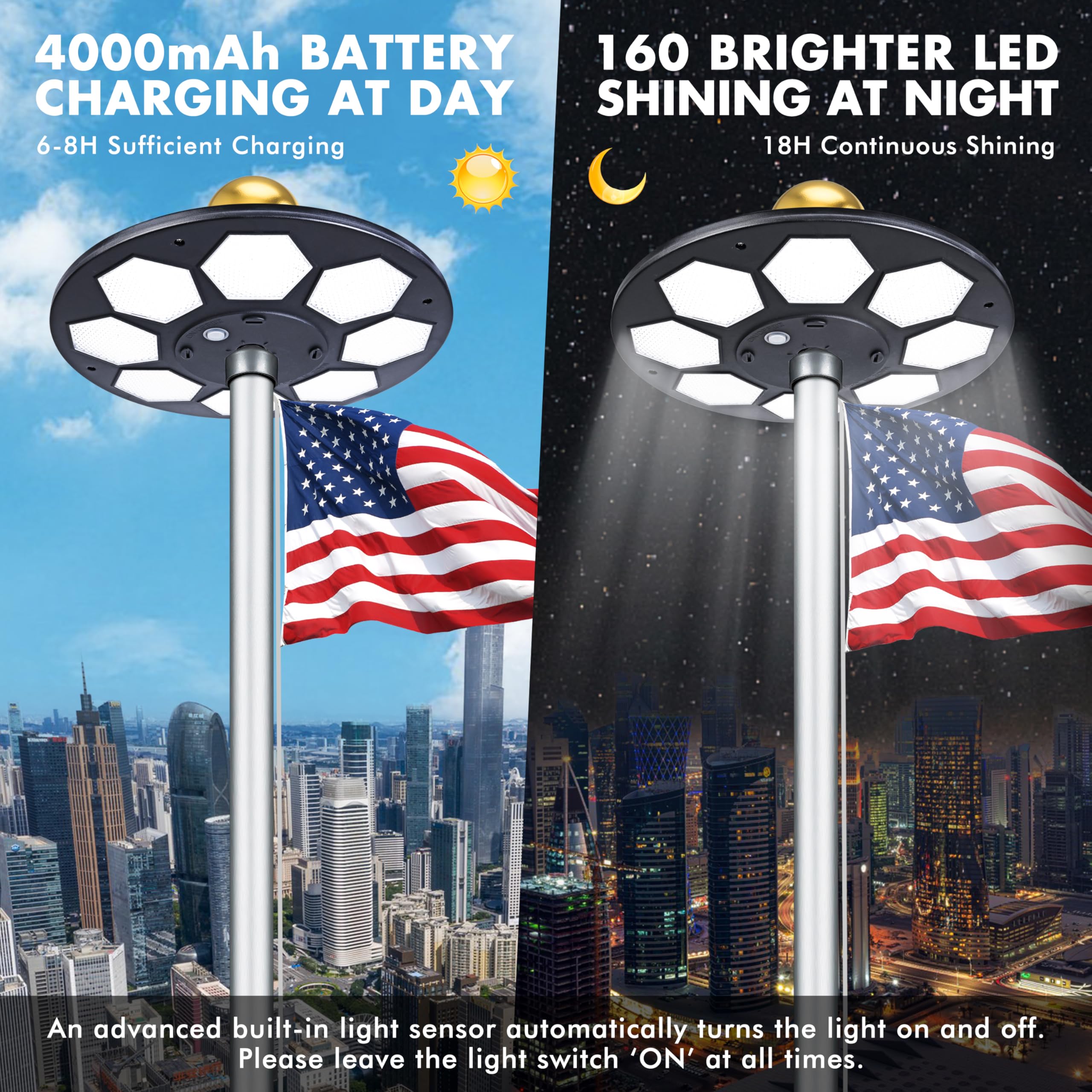Included parts: solar light, tube, hook, and clip.