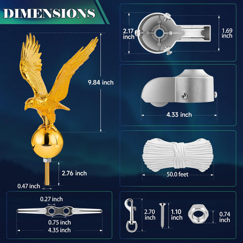 Aurolit Golden Eagle Topper uses a universal 1/2-13 screw for easy mounting.