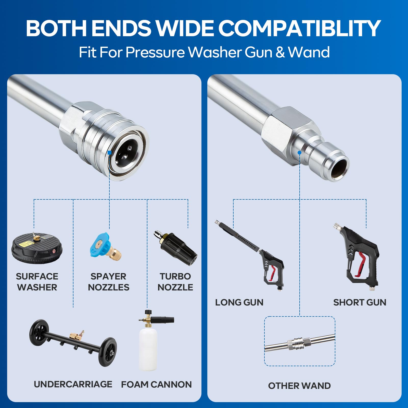 Aurora Car extension wand 34inch total length reaches high or far surfaces.