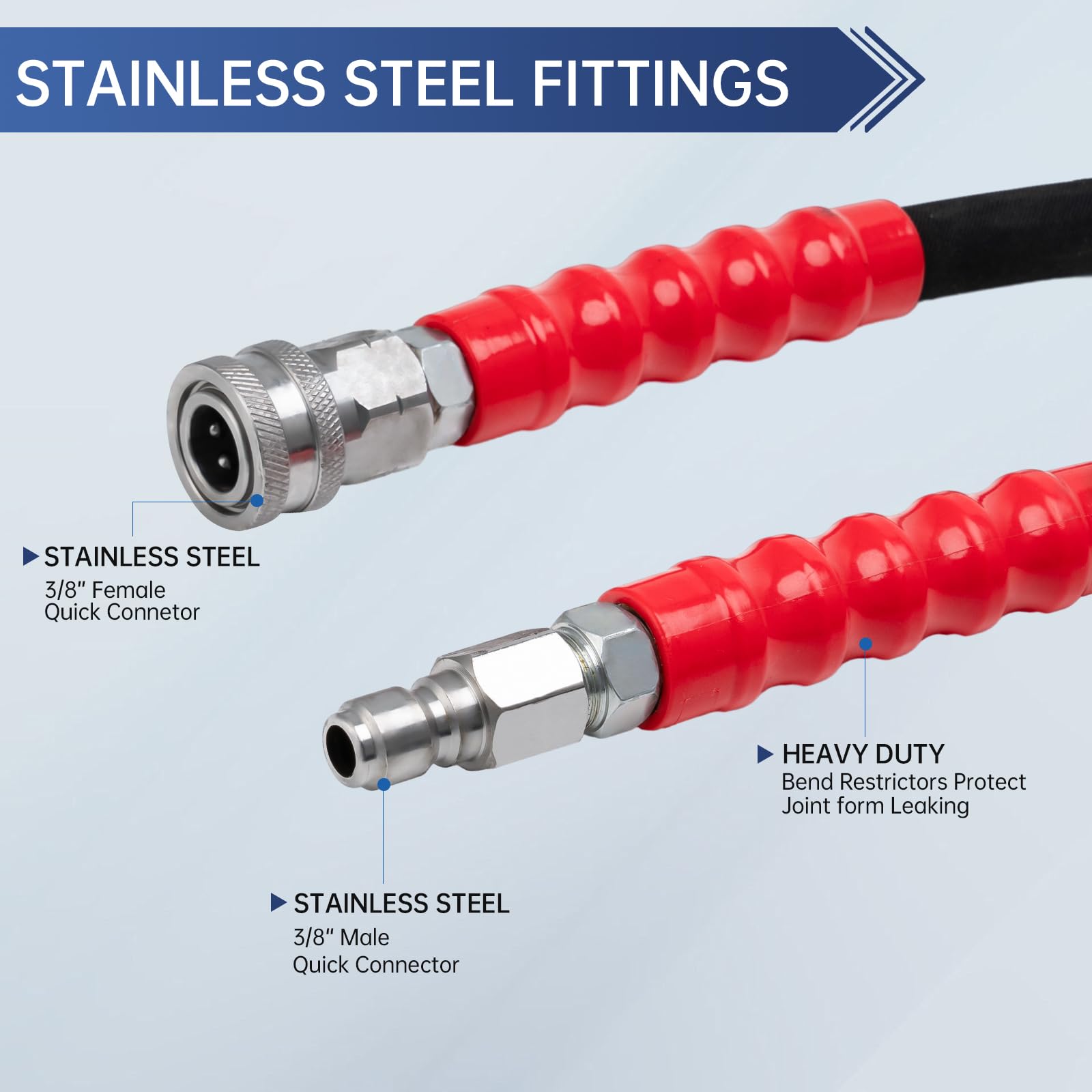 Aurora Car hot and cold water compatible hose for year-round cleaning.