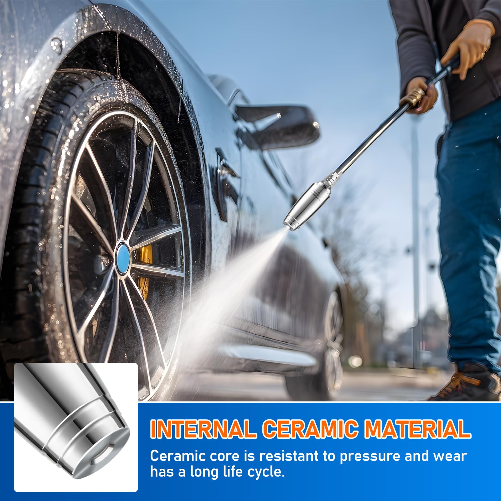 Aurora Car 4000 psi max pressure handles stubborn grime safely.