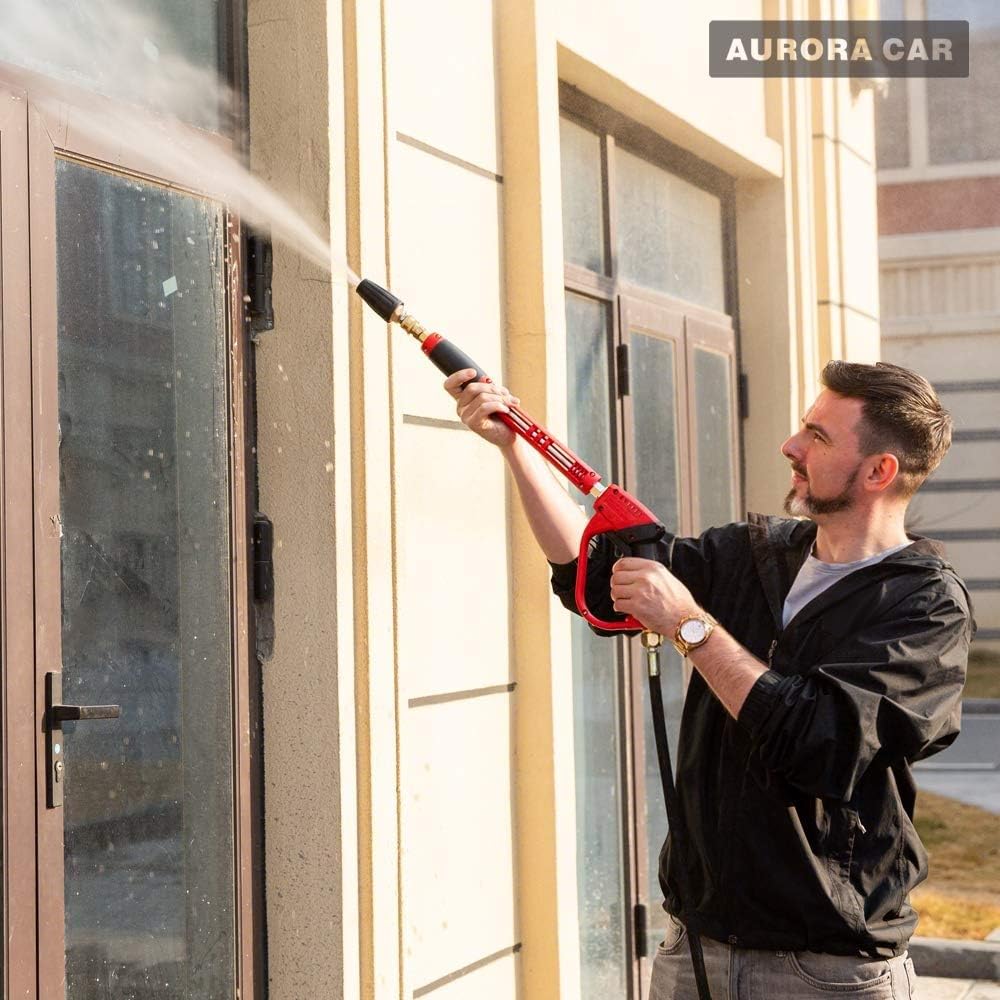 Rotating spray demonstrates strong scrubbing on brick and concrete surfaces
