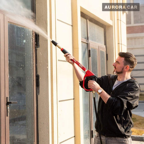 Rotating spray demonstrates strong scrubbing on brick and concrete surfaces