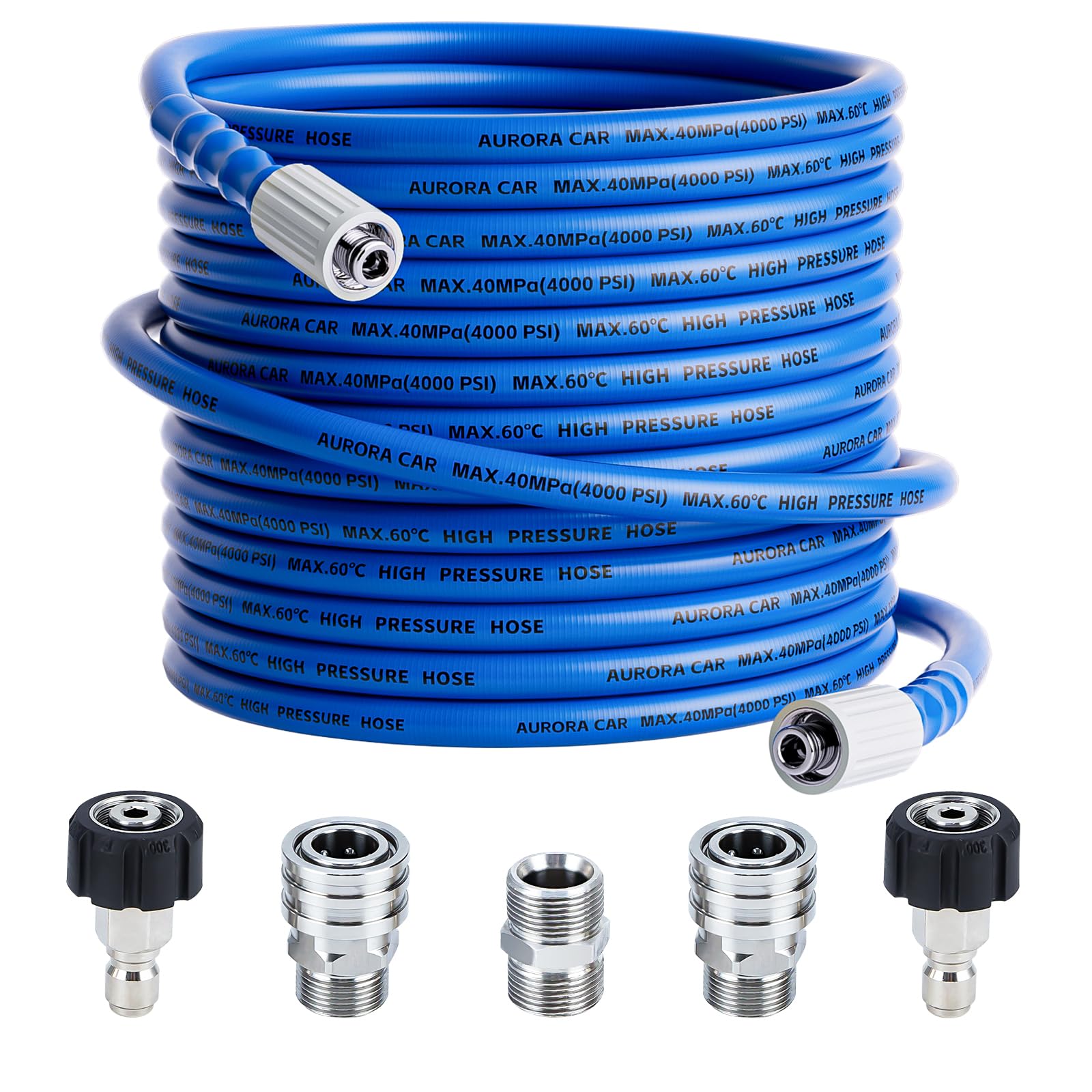 AURORA CAR pressure washer hose 50 ft extended for flexible outdoor cleaning