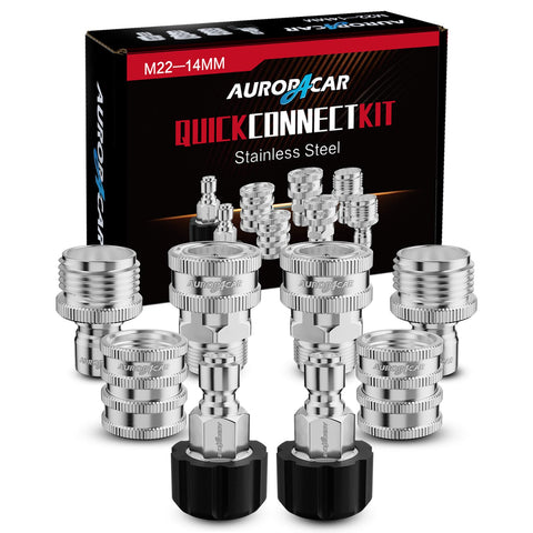 Aurora Car quick-disconnect 3/8 inch fitting enables fast, secure connections for car washing.
