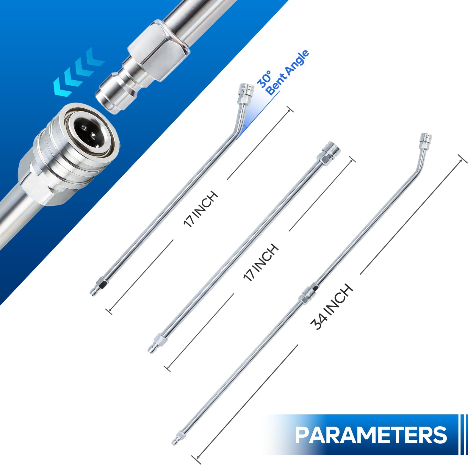 Aurora Car stainless steel lance with 1/4-inch quick-connect to M22 resists corrosion.