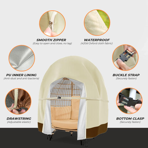 Aurragiy cover with zipper and drawstring demonstrates wind resistance.