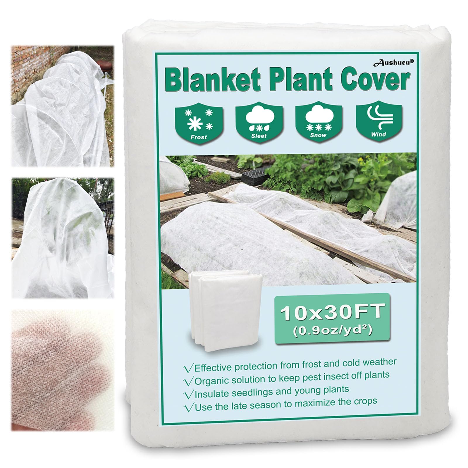 AUSHUCU plant cover protects garden crops from frost while staying breathable.