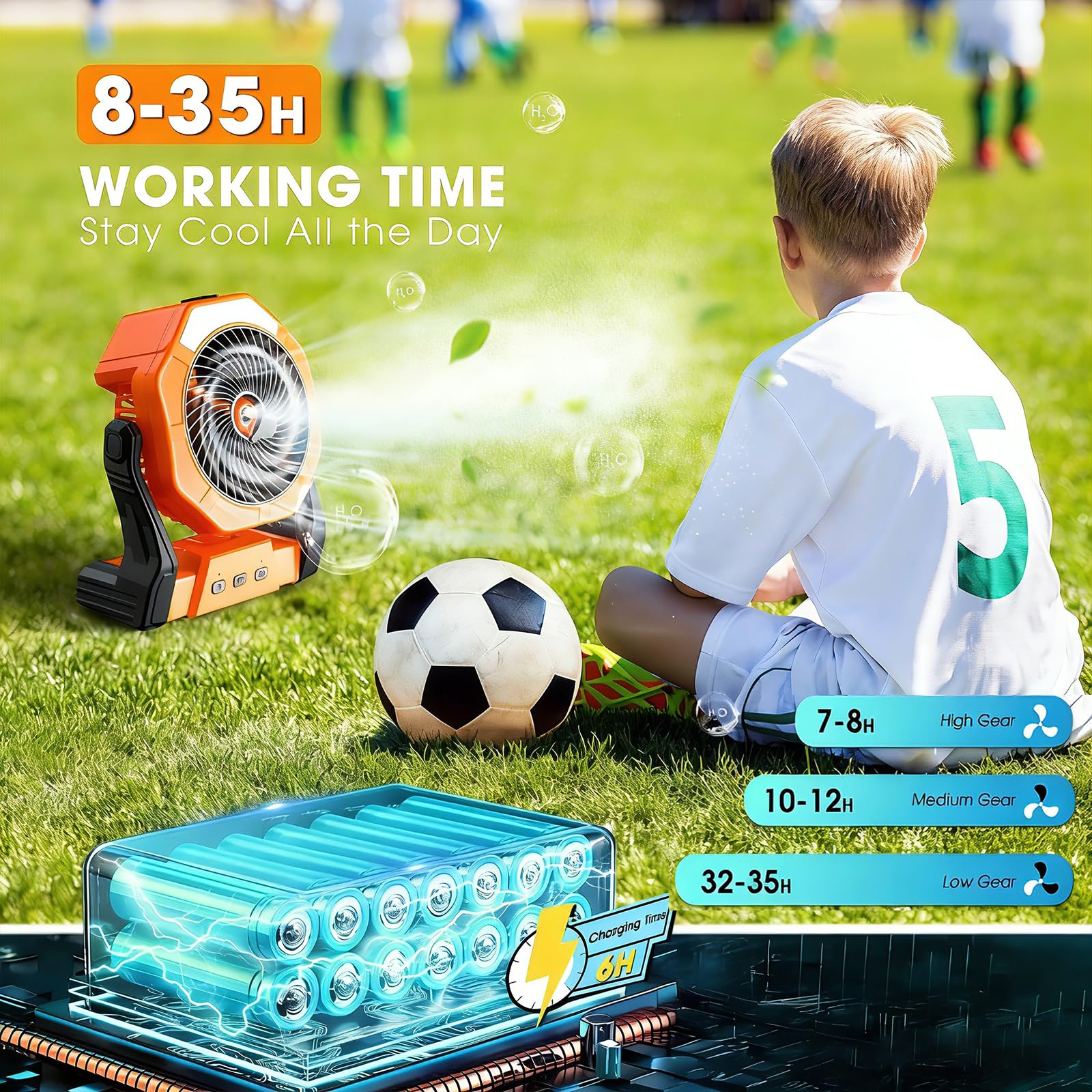 Ausic 10000mAh battery enables long runtime for travel.
