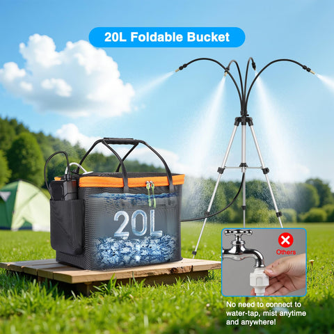 Ausic 20L foldable bucket acts as reservoir and portable storage