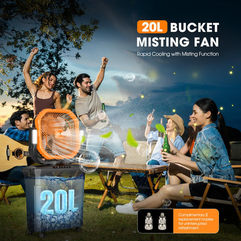 Ausic 30000mAh battery-powered fan with long-lasting power.