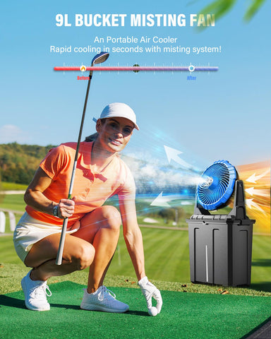 Ausic 30000mAh battery powers cordless cooling during outdoor activities without frequent recharges.
