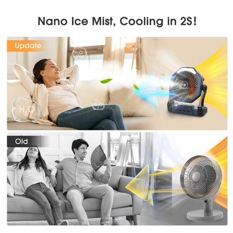 Ausic 8-inch outdoor cooling fan assembly shows compact, durable design
