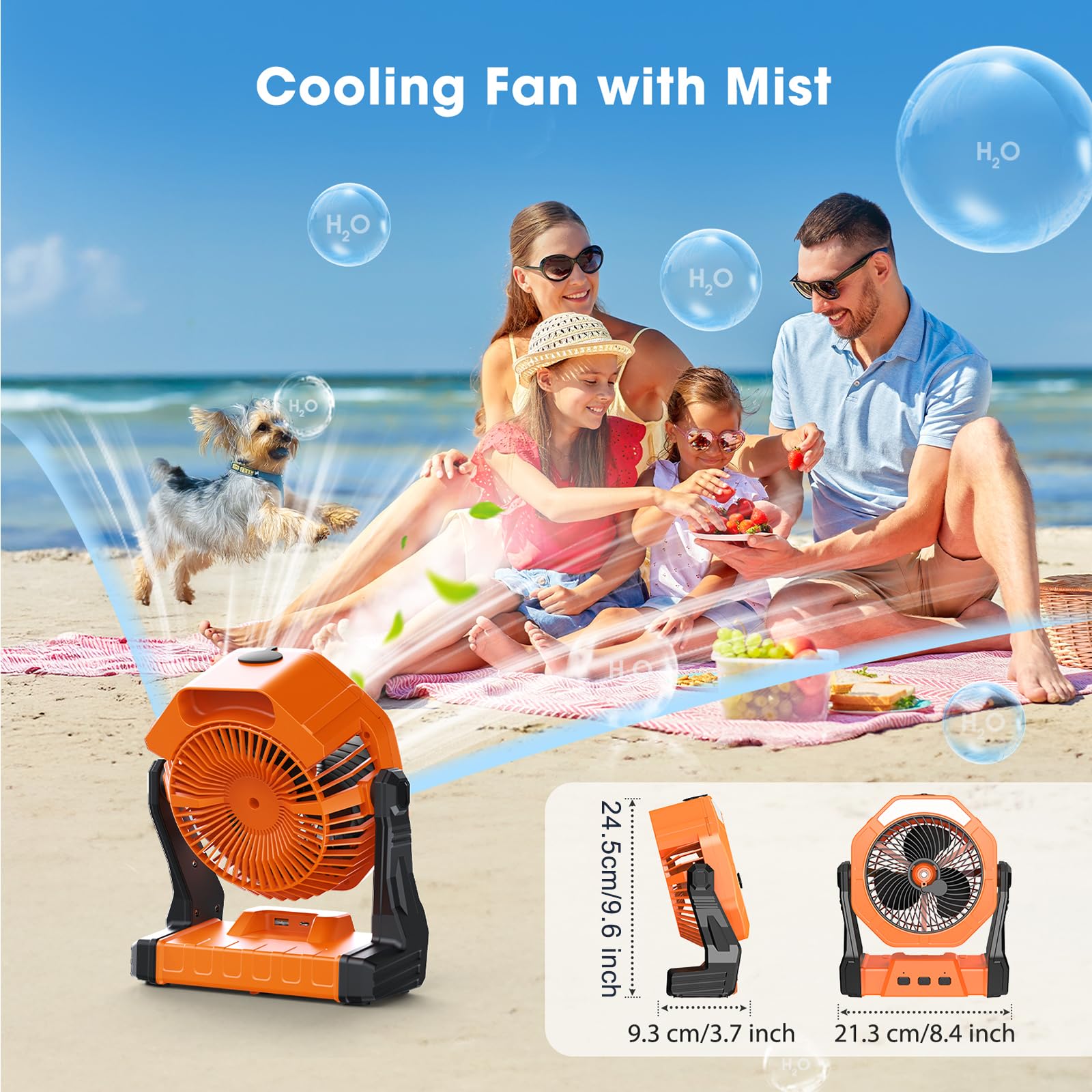 Ausic 3-speed fan with brushless motor for customizable cooling.