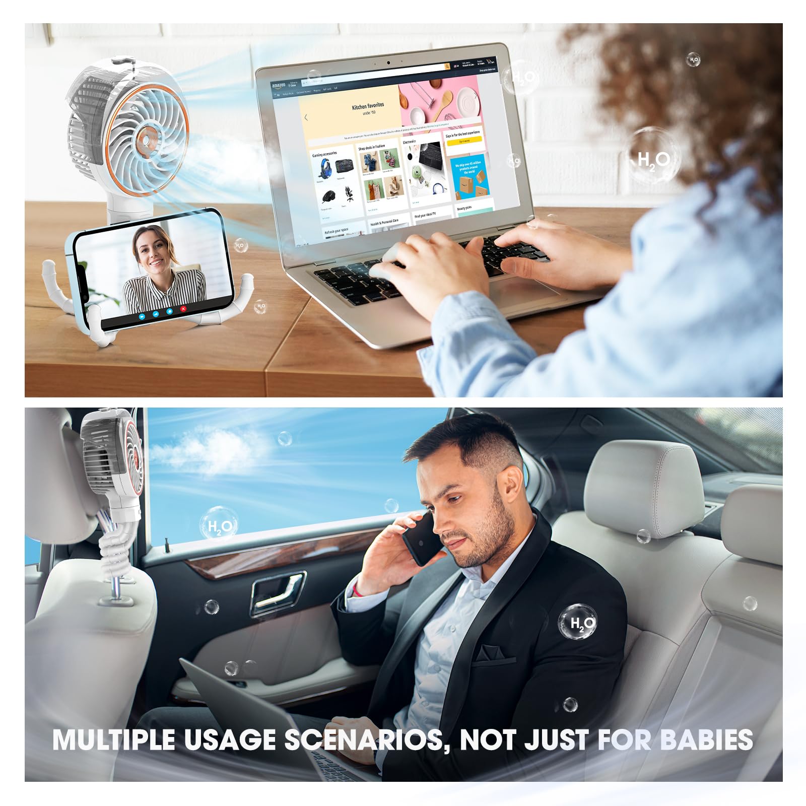Ausic clip-on fan for crib or car seat offers portable cooling.