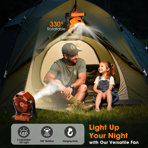 Ausic hook design for easy hanging in tents, cars, or branches.