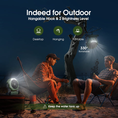 Ausic LED camping lantern adds ambient light for tents.