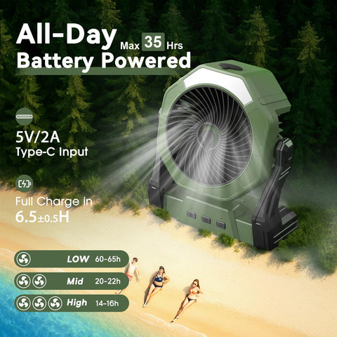 Ausic LED camping lantern lighting a tent softly for nighttime use