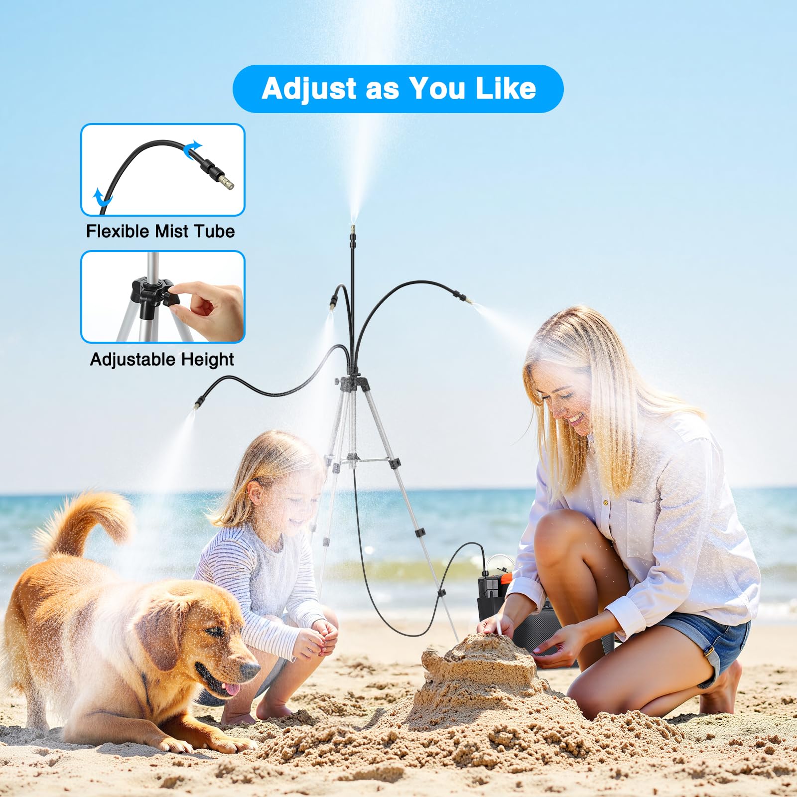 Ausic mist tubes 4x40cm directing mist for versatile cooling