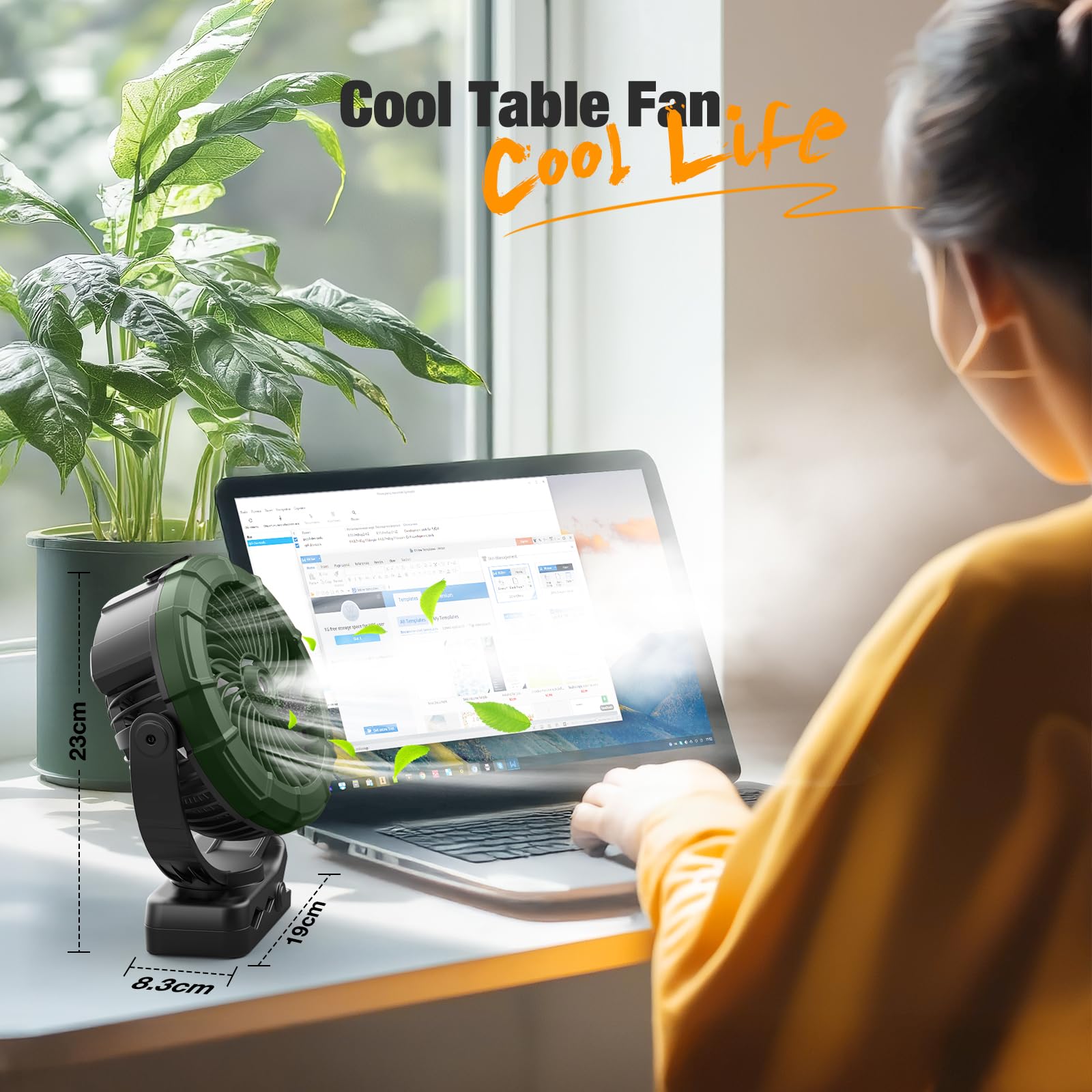 Ausic misting clip-on fan supports outdoor use on beach or camp.