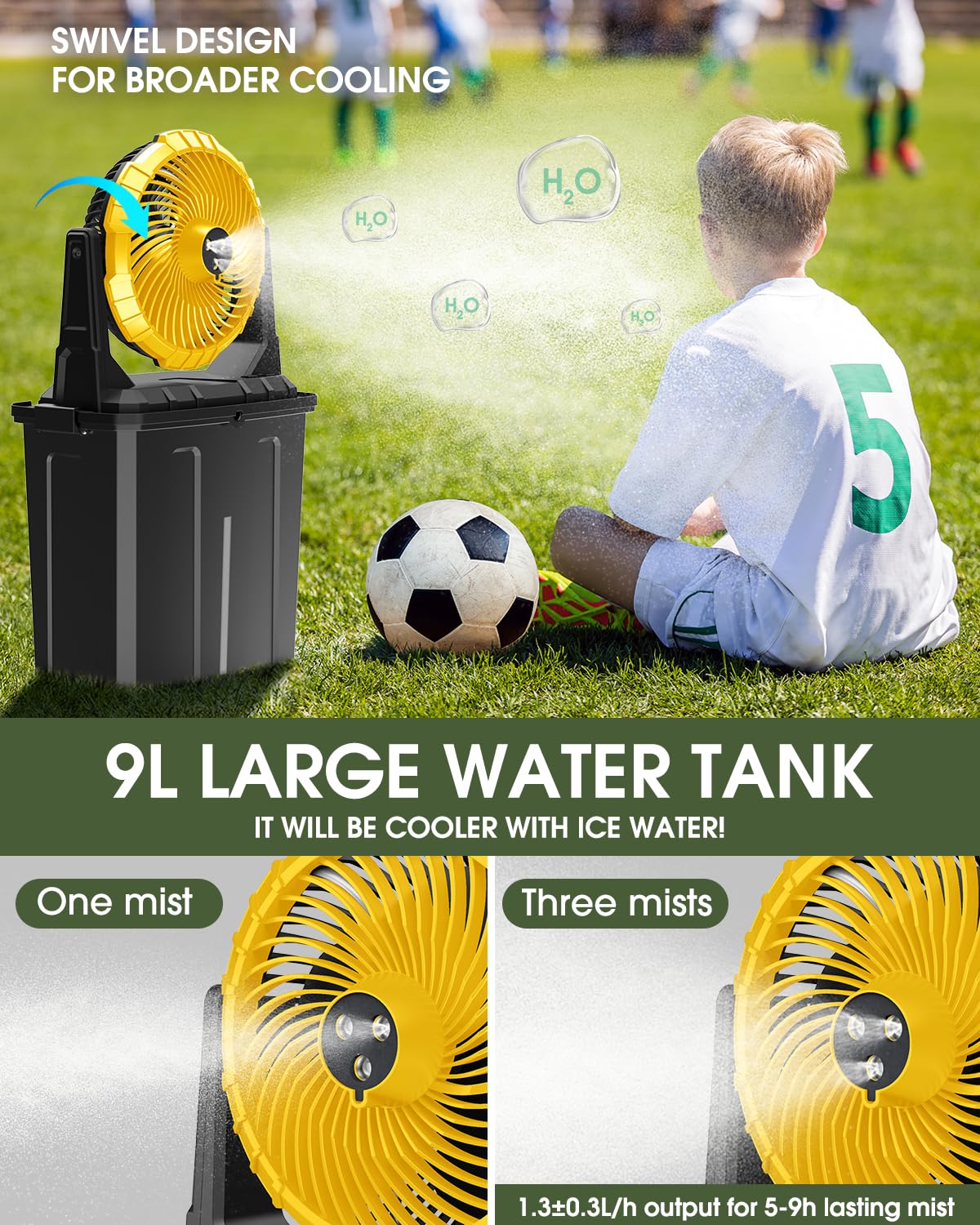Ausic misting fan bucket used as a carry case during transport