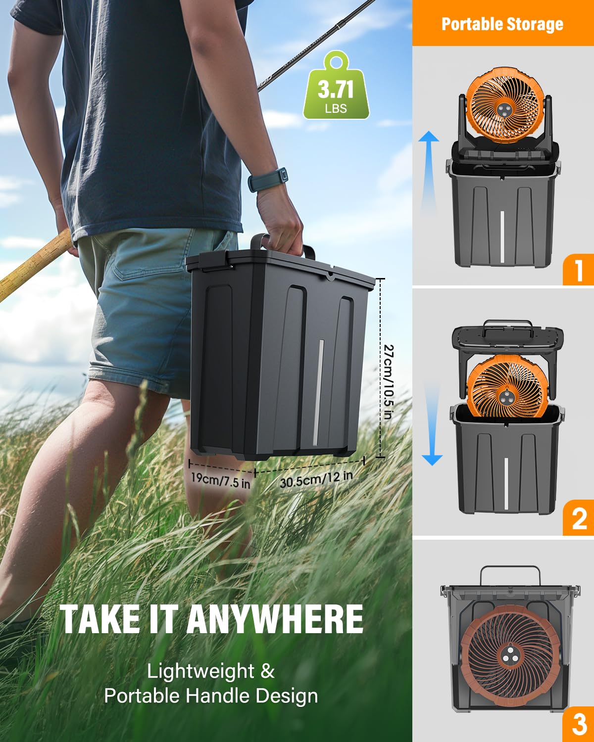 Ausic outdoors use with quiet operation in tents.