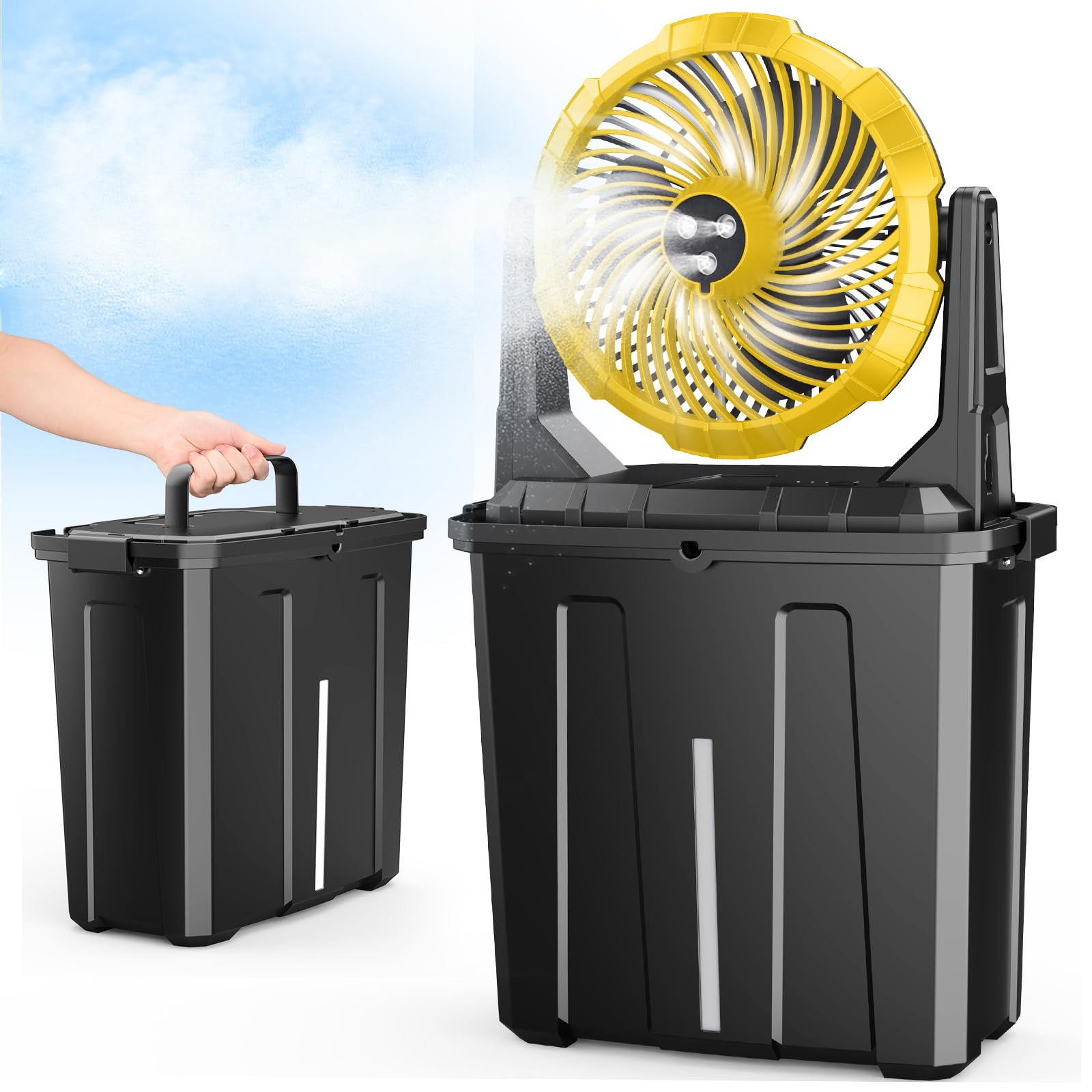 Ausic portable misting fan with 9L bucket for extended outdoor cooling