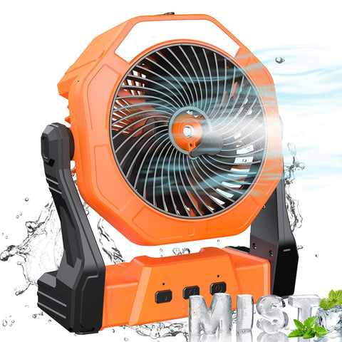 Ausic portable misting fan outdoors with refreshing mist for cooling