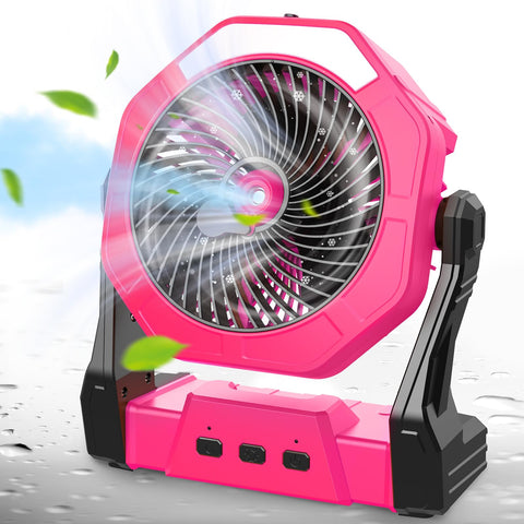Ausic misting fan with water tank cooling outdoors