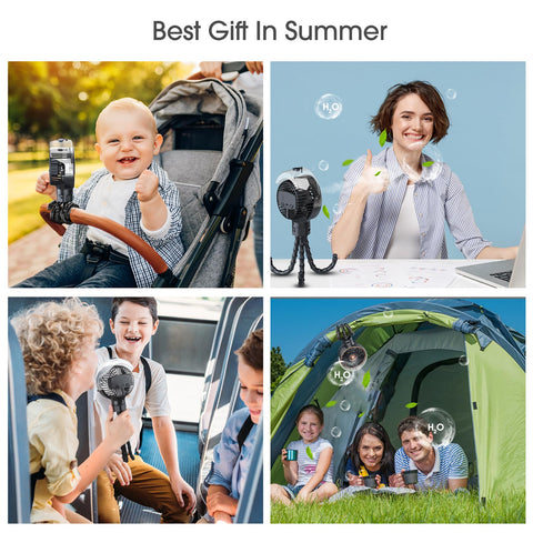 Ausic Stroller Fan 2in1 handsfree design enables handheld or clip-on use.